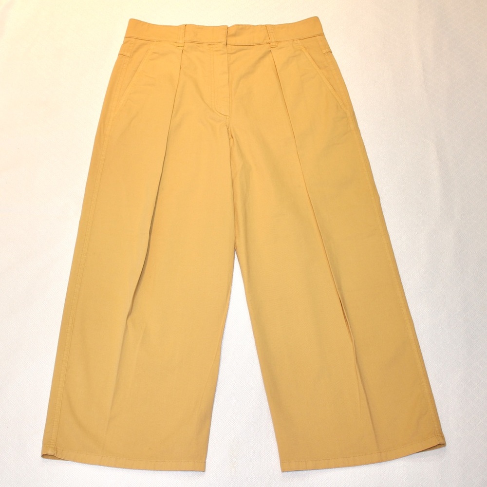 Brunello Cucinelli mustard wide leg utility pant